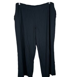 J. Jill Dark Blue Women's 3X Wide Leg Pull On Stretchy Pants Bottoms Pockets